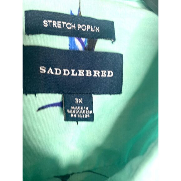 SADDLEBRED MEN'S SS SAILFISH BUTTON-DOWN COTTON SHIRT SZ 3X - Picture 3 of 3